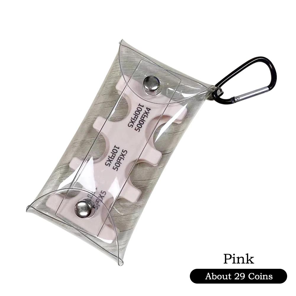 1Pc Mini Portable Coin Organizer, Portable Plastic Coin Holder, Multi-Slot Japanese & Korean Currency Storage, Money Management