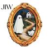 Cute Ghost Oil Painting Magnets Vintage Halloween Fridge Magnet, Retro Gold Frame Refrigerator Decoration Decorative Magnetic Photo Frames with Strong