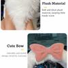 Cute Fluffy Steering Wheel Cover Bow Design Anti Slip Steer Wheel Protector Wave Shape Soft Steering Cover Girls Car Decoration