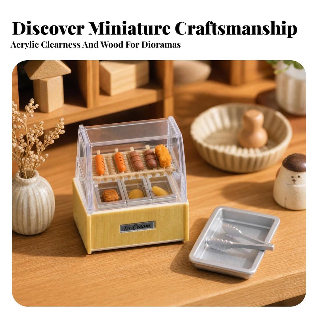 Miniature Bakery Display Exquisite Details Oden Food Cabinet