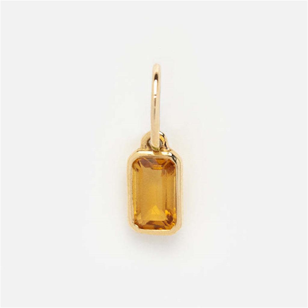 New Titanium Steel 12 Birthstone Pendant DIY Accessories Necklace Square Colored Zircon Pendant Color Preservation