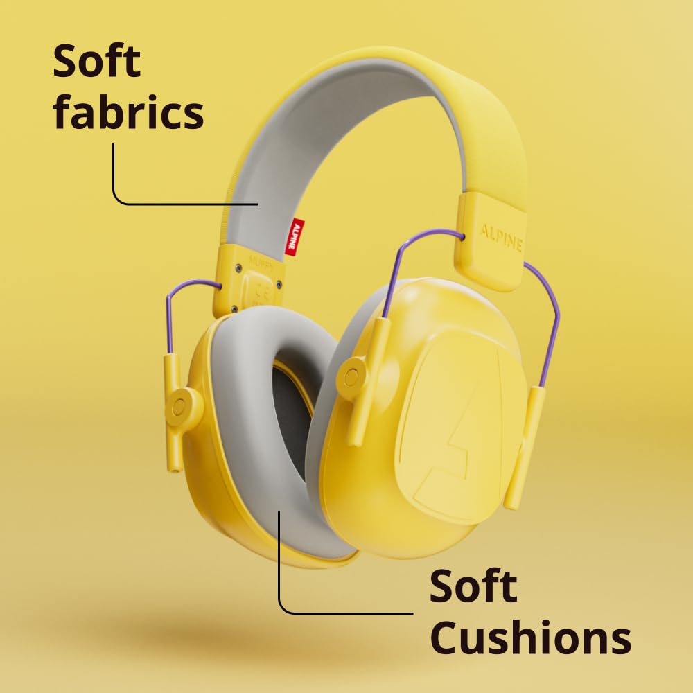 ALPINE HEARING PROTECTION MUFFY KIDS for Yellow (Alpine) Earmuffs, Soundproofing, Sound-Blocking, Children,