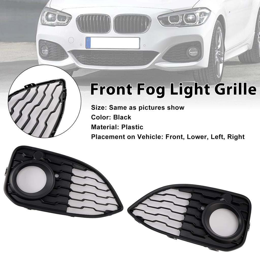 2PCS Fog Light Cover Grille Fit BMW 1 Series F20 F21 LCI M-Sport 2015-2019