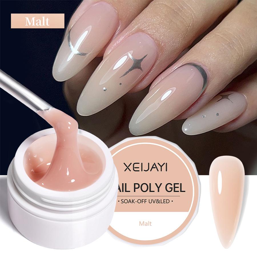 UV/LED Gel na prodlužování nehtů Křišťálový fototerapeutický gel Modelovací Rychle vytvrzující Pevný gel DIY Salon Nástroj pro nail art