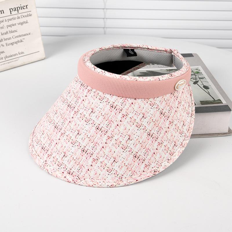 

Vinyl empty top headband hat women s summer face small wide brim sun protection hat outdoor seaside sun hat 56-62