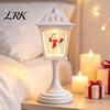 Cozy Room Decoration Christmas Snow Sphere Lamp, Retro Street Lamp Design, Santa Small Plastic Night Light Snowman Tree for Bedroom, Tabletop