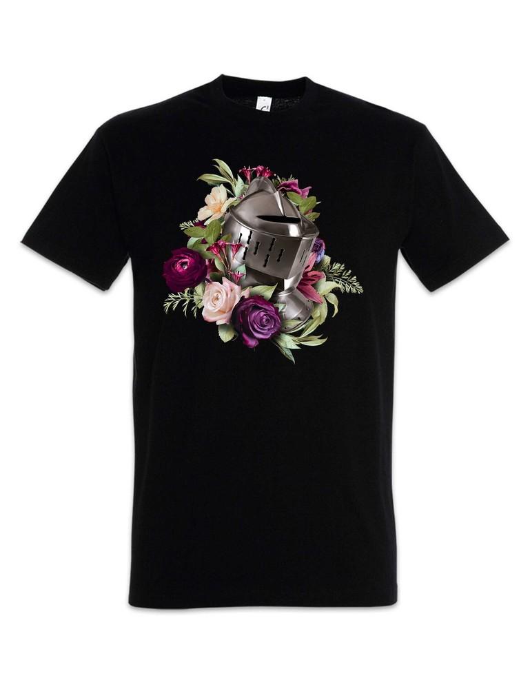 

Flower Knight Helmet T-Shirt Knights Medieval Crusader Justice 7 Seven Virtues L