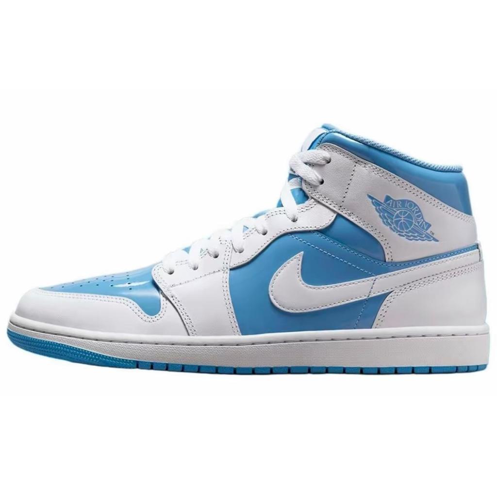Jordan Air Jordan 1 All Star Leather Abrasion Resistant Mid top Vintage Basketball Shoes Unisex Blue Black White FZ2142-114(Team1291-)