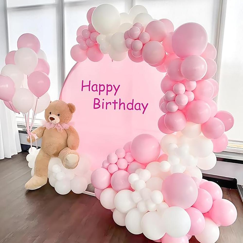 Pastel Pink Balloons Garland Baby Pink White Balloon Arch Kit Bear Theme Kid Birthday Party Baby Shower Gender Reveal Decoration