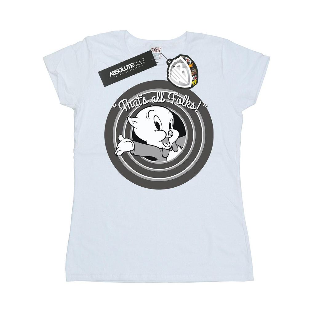 Looney Tunes Womens/Ladies Porky Pig That´s All Folks Cotton T-Shirt