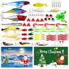 78 Stück 24 Tage Angelköder Countdown-Kalender Weichköder Spinner Minnows Weihnachts-Countdown-Kalender Überraschung Weihnachten Geschenke für Männer