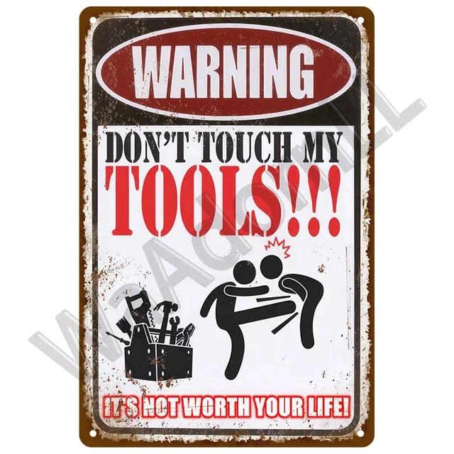 Vintage Retro Warning Tin Signs  Metal Caution Sign for Cafe Club Man Cave Pub Home Bars Coffee Shop  Wall Decor Art for Home