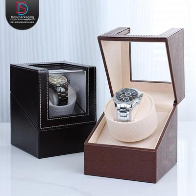 Delais Automatischer mechanischer Uhrenbeweger: Leise, antimagnetische PU-Lederbox mit Elektromotor