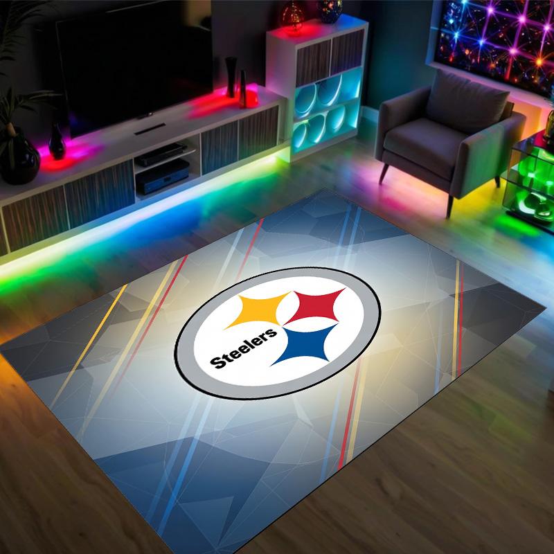 Tappeto in Cristallo di Velluto Design Pittsburgh Steelers Accogliente Non?Tappeto Stampato Antiscivolo per Camera da Letto Soggiorno Ingresso