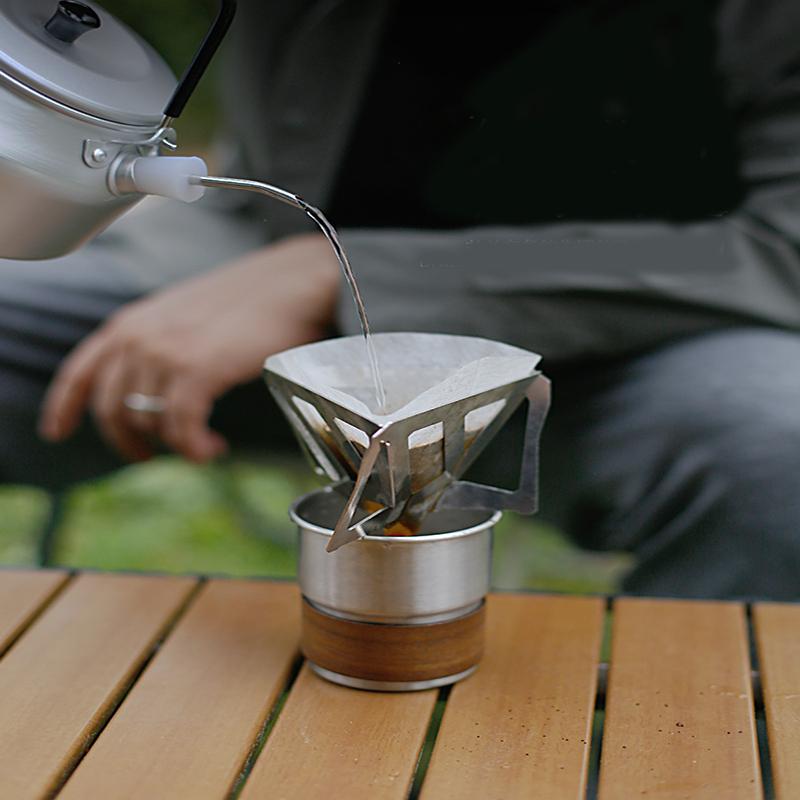 Foldable Coffee Dripper Stainless Steel Portable Pour Over Coffee Stand Camping Coffee Filter Holder Lightweight Outdoor Coffee