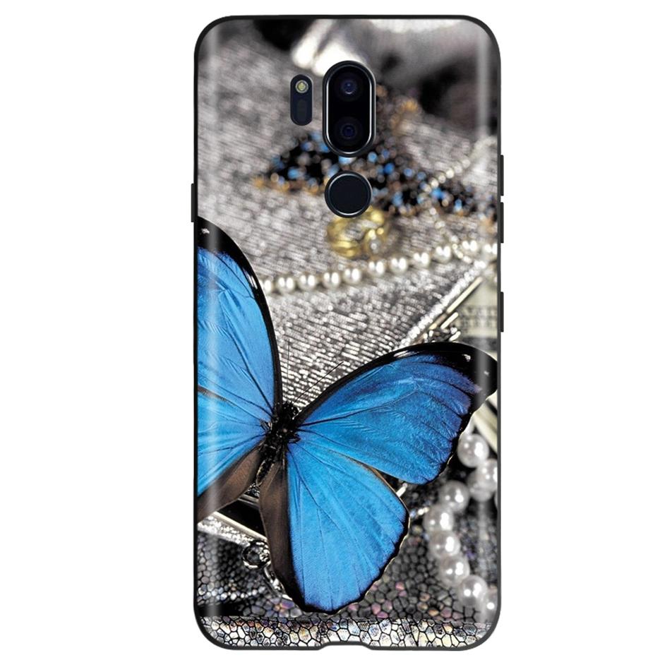 For LG G7 ThinQ Case G710 LM-G710 Cute Cat Butterfly Shockproof Soft Silicone Phone Case For LG G7 ThinQ Back Cover 6.53'' Coque