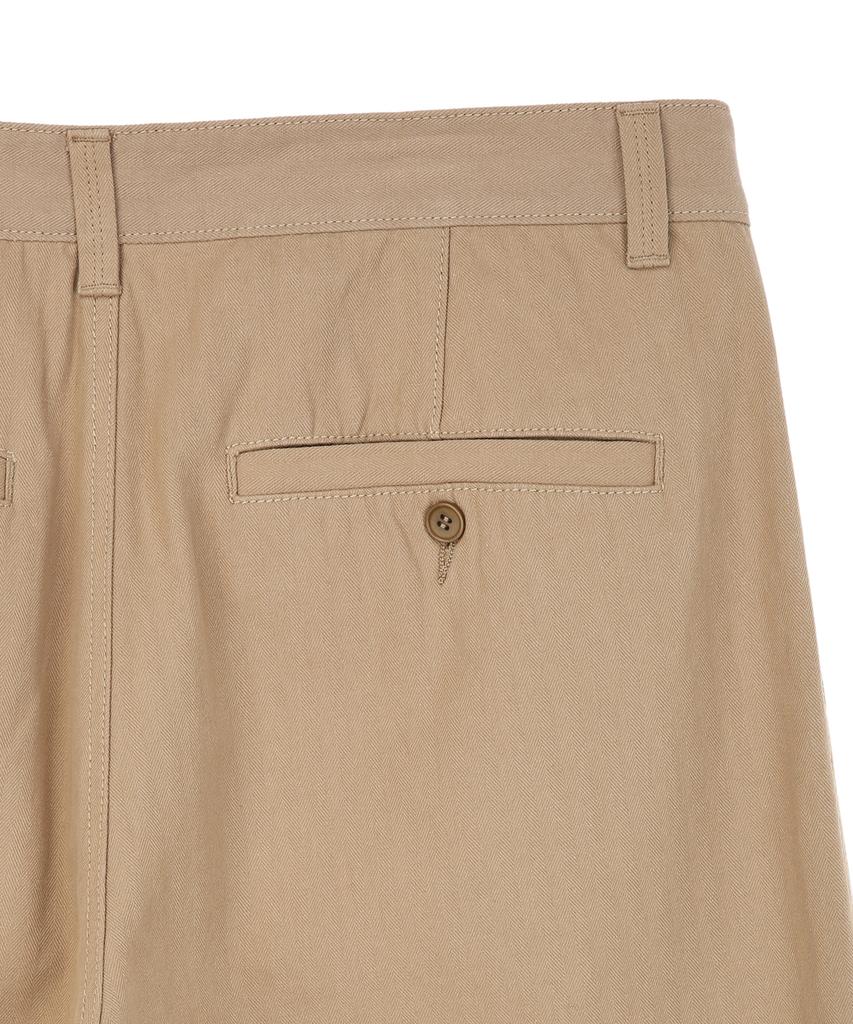 IL CORSO Herringbone Two-Tuck Wide Chino Pants Dark Beige
