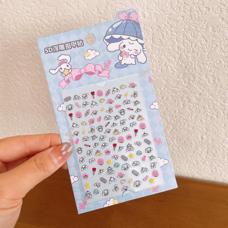 5D Embossed Cartoon Nail and Phone Stickers for Kids