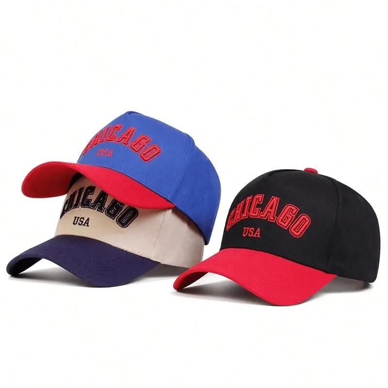 Unisex CHICAGO Letter Embroidery Baseball Caps Spring and Autumn Outdoor Adjustable Casual Hats Sunscreen Hat Sports Cap