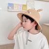 Kinder Strohhut Sommer Mädchen Sonnenhut Jungen Sonnenschutzhut Baby Rehhorn Fischerhut Atmungsaktiver Mesh-Hut
