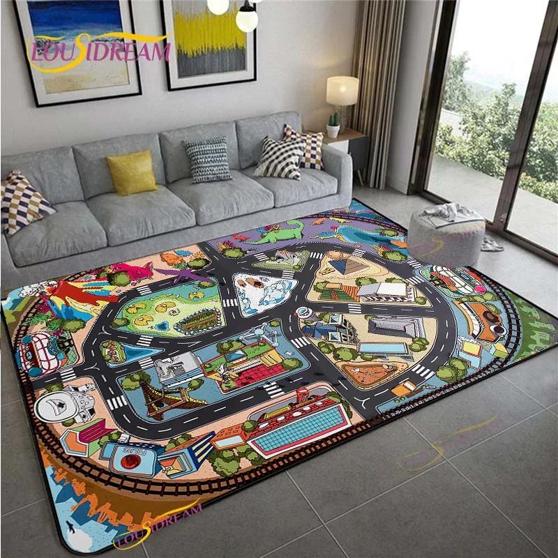 Teppich Straßenverkehr Routenkarte Teppich Wohnzimmer Sofa Couchtisch Schlafzimmer Teppiche Küche Kinderspiel Anti-Rutsch Bodenmatte Heimdeko