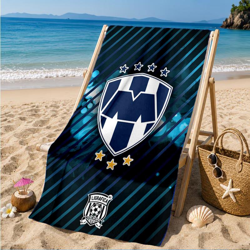 Monter-rey Football Crest Art Printed Microfiber Beach Towel, Soft And Absorbent, Quick-Dry, Ideal for Summer Travel, Beach Essential, Swimming Pool
