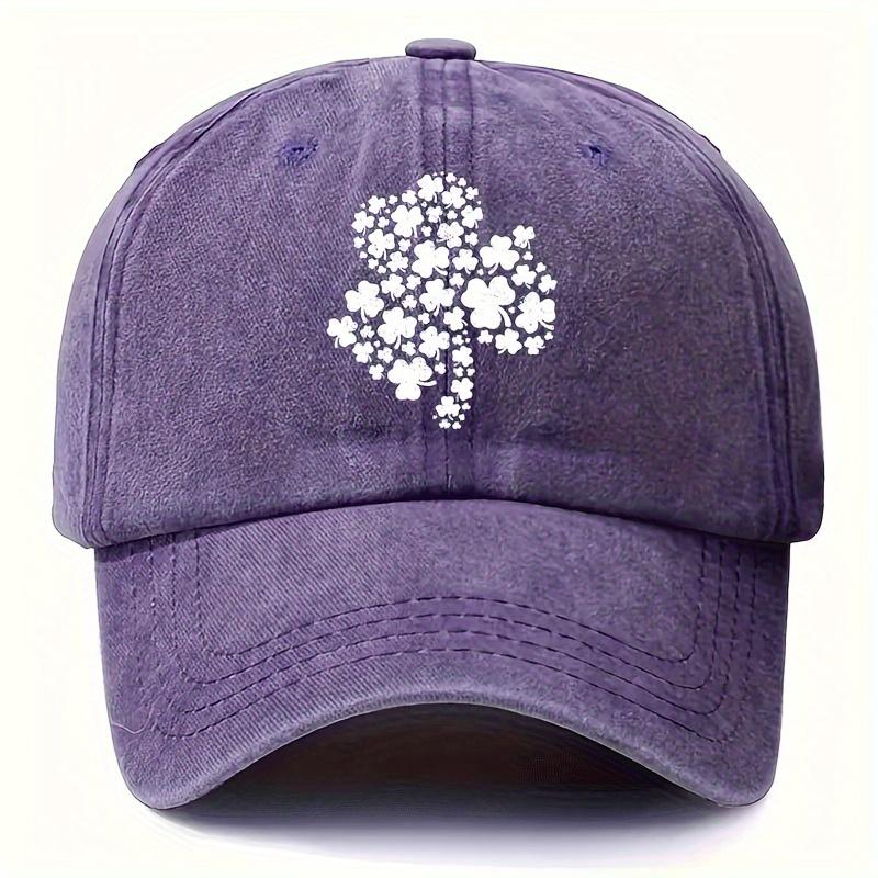 Verstellbare Baseballkappe im Retro-Stil mit Kleeblatt-Printmuster, Outdoor-Sonnenhut, modisch und lässig für den täglichen Gebrauch