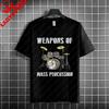 Rock Music Skeleton Drummer  Rock on Drum Kit Graphic Tshirt 100Cotton Short Sleeve Round Neck Humor Style Casual Tshirt