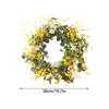 Artificial Spring Wreath for Front Door Yellow Flower Floral Wreath for Indoor Outdoor Home Decor 19.7in Outer Diameter