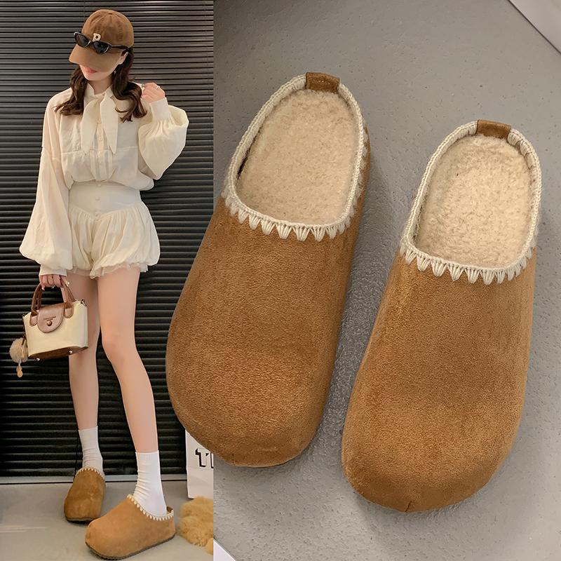 Fashion New Fashion Platform Fluffy Slippers Women Winter Warm Plush Indoor Cotton Shoes Woman Thick Sole Non Slip Unisex House Slippers
