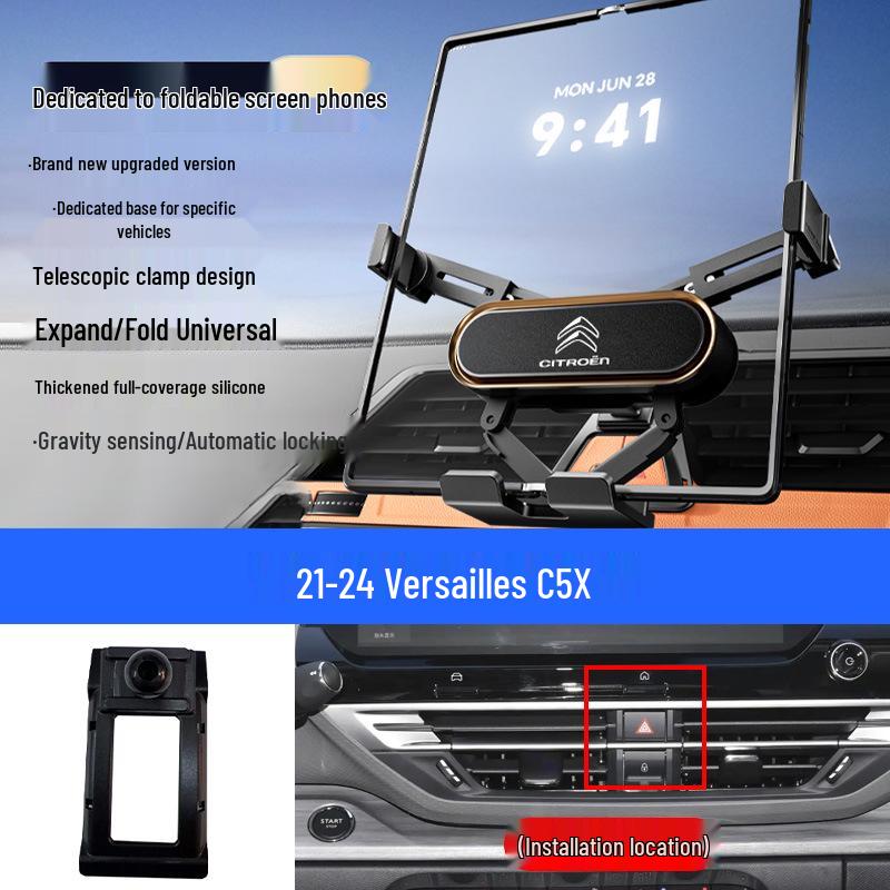 Folding Phone Holder for Citroën Elysee, Tianyi, C5, Versailles C5X, C4L / C4 Sega Models