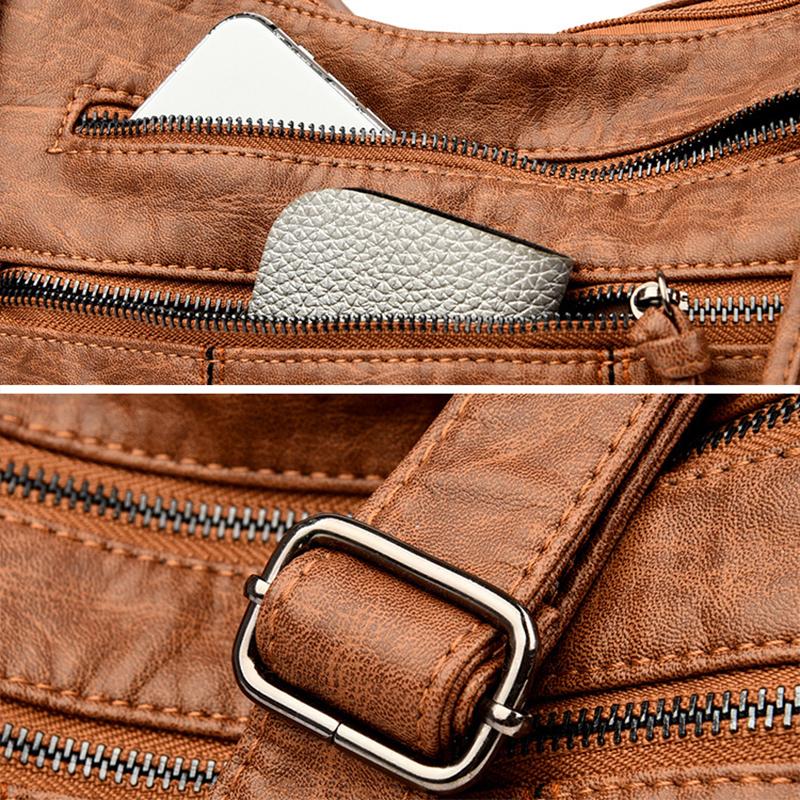 Retro Casual Tote Bag Female Luxury Designer Handbag Shoulder Bag for Women 2023 New Ladies Vintage PU Leather Crossbody Bag