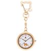 Fieldwork Women's Analog Pocket Watch with Keychain, Cat Design, Pink Gold and Brown, Catomi JN030-1