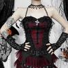 AltGoth Gothic Hotsweet Camisole Damen Vintage Ästhetik Y2k E-Girl Hipster Spitze Patchwork Neckholder Crop Tank Tops Cosplay Kleidung
