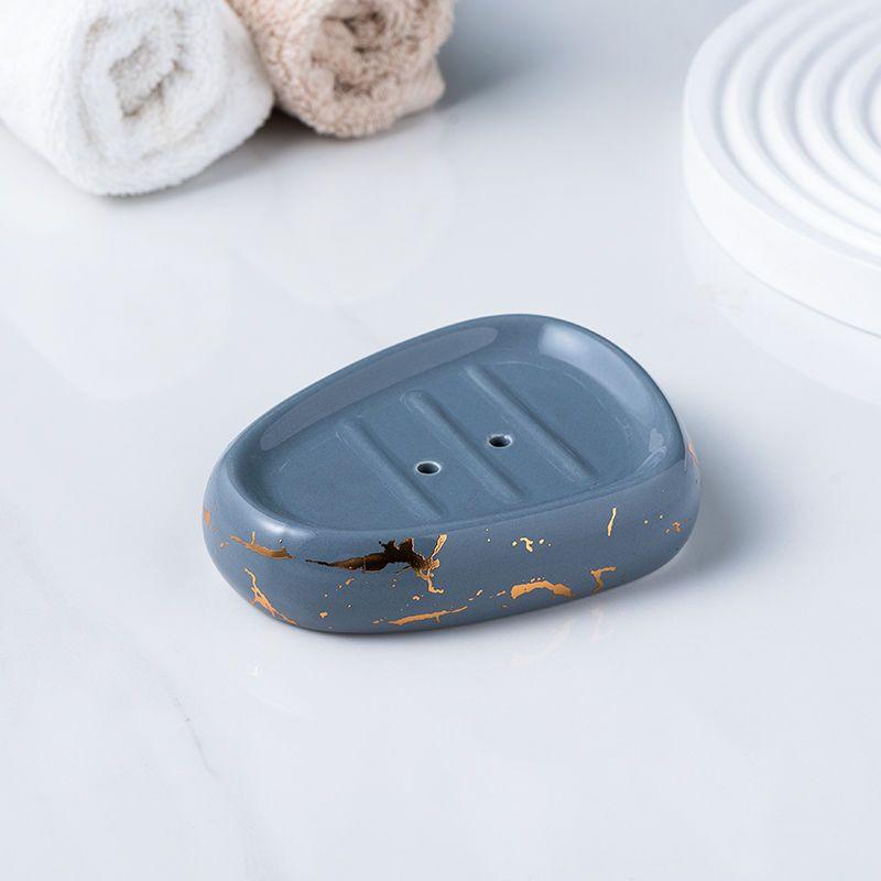 Gold Plated Marbled Ceramic Lotion Bottle Bathroom Supplies Mouthwash Cup Toothbrush Cup Soap Dish Set Hotel Wash Lotion Bottle