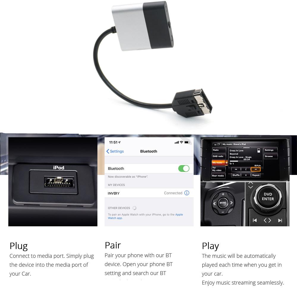 30-Pin Bluetooth Music Module AUX Adapter For Land Rover LR4 Range Rover Jaguar