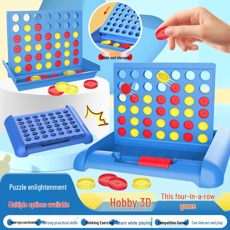 3D Children's Four-in-a-Row Chess Game – Parent-Child Interactive Table Toy