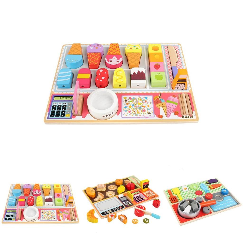 Cooking Childrens Wooden Play Set With Fruit Ice Cream Shop For Toy Creative