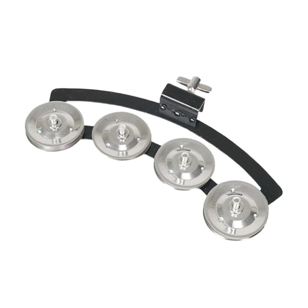 Hi Hat Tambourine Mountable Multifunctional Instrument Stainless Steel Hand Held Percussion for Adults Kids Party Ensemble KTV