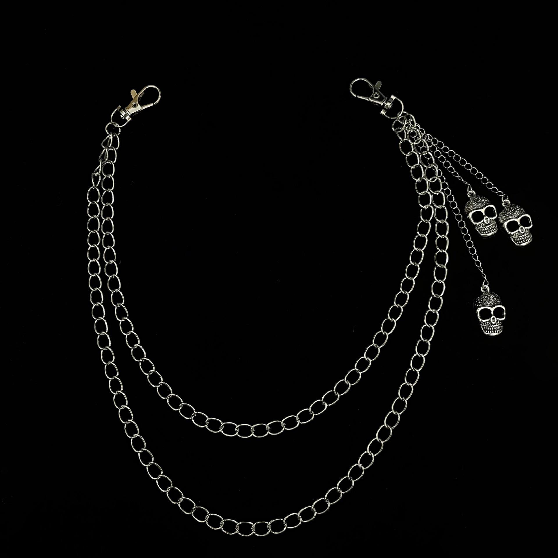 Women s Punk Street Style Metal Skull Waist Chain – Hip Hop Trend Multi-layer Pants Chain Decoration