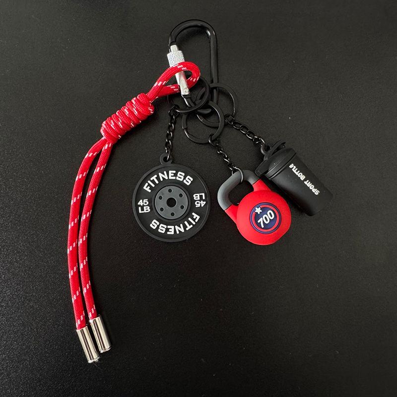 Y2K  Sports Fitness Bag Pendant Mini Dumbbell Water Cup Keychain Camera Mobile Phone Backpack Accessories For Men Women