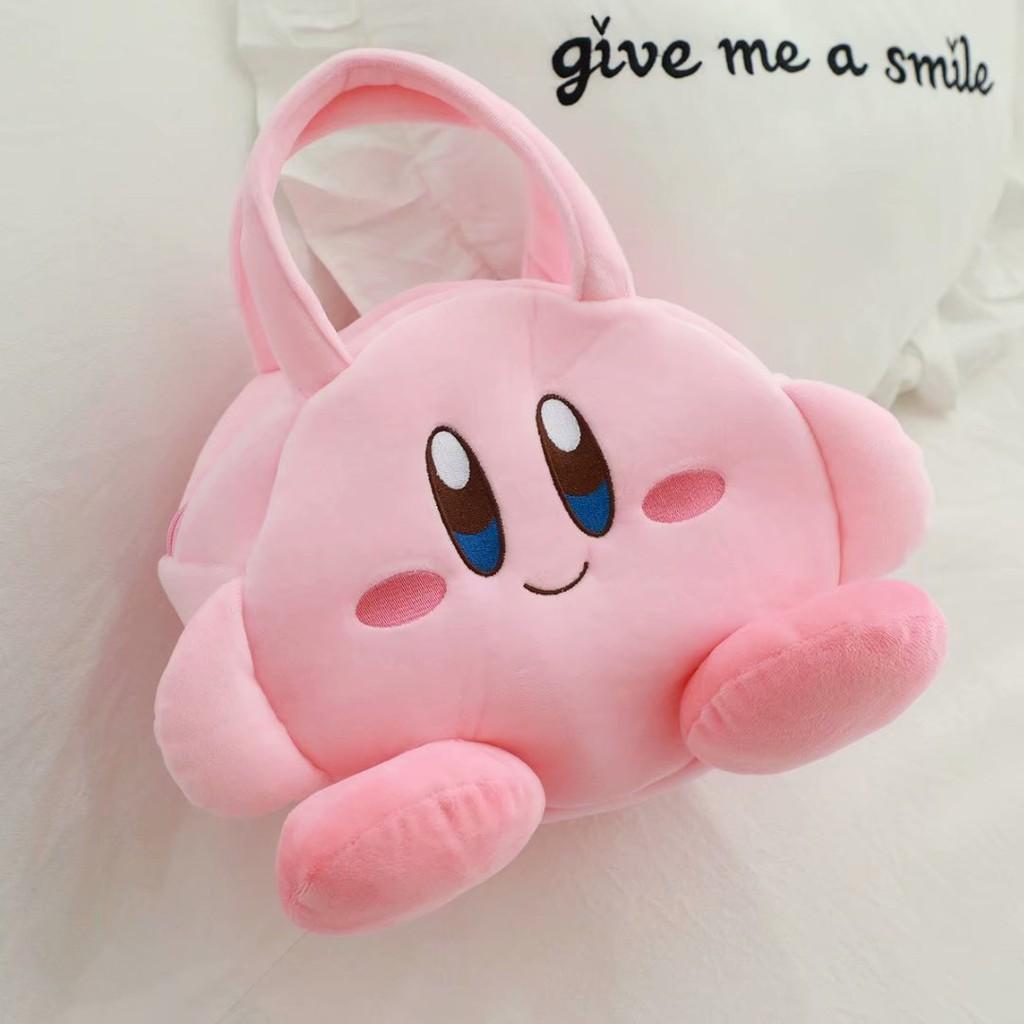 Kirby Plush Star Portable Tote Handbag Clutch Large Capacity Bento Bag Lunch