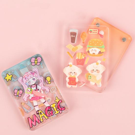 Card Brick Thickened Magnetic Suction Place Photos Gradient Colors Oblong Shape DIY Pictures Transparent See-through Photo Ornament Students Gift