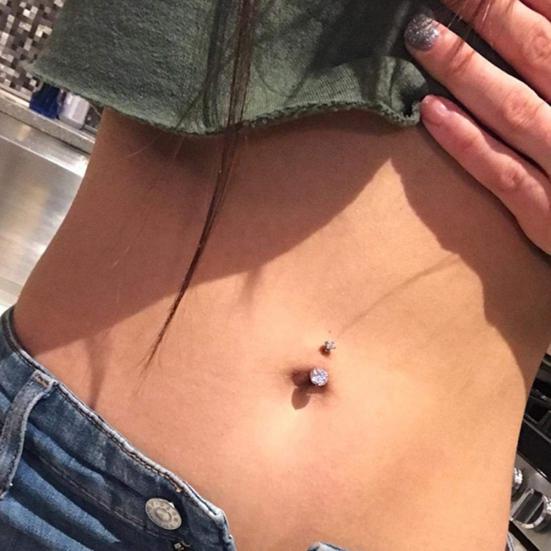 Mulheres Zircônia Cúbica Barra Umbigo Anel de Umbigo Joia de Piercing Corporal Presente