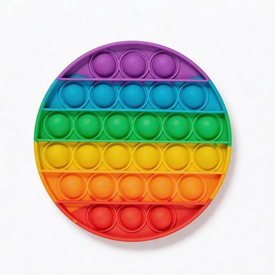 Rainbow Bubble Fidget Toy, Sensory Squeeze Popper For Anxiety Relief, Educational Adhd Toys For Kids Adults, Interactive