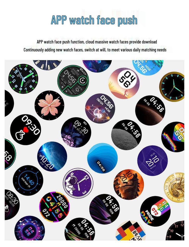 WH8 Smart Bluetooth Uhr: Herzfrequenzmesser, Musikwiedergabe, Runder Bildschirm, Multifunktion, Hohe Konfiguration.