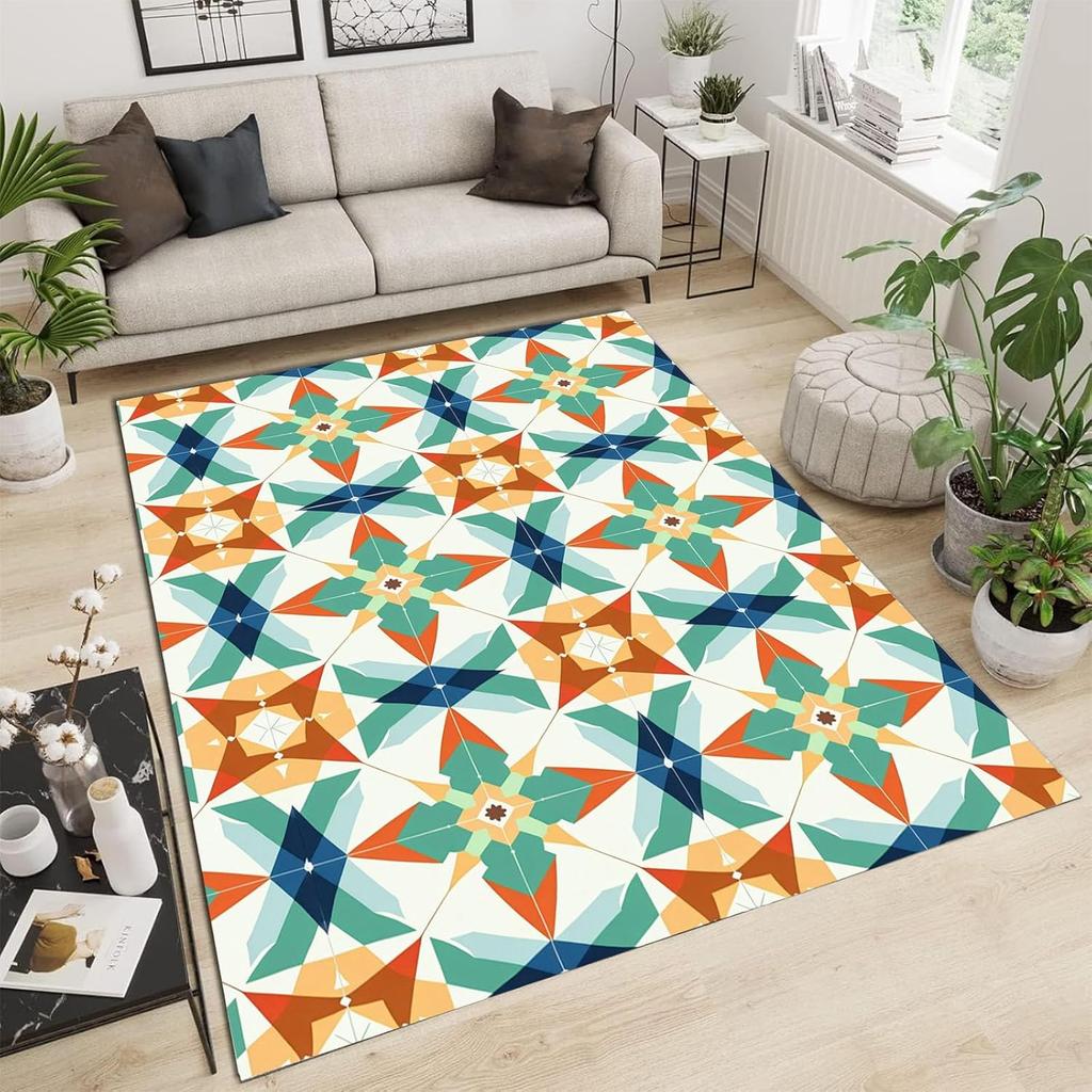 Washable Area Rugs for Living Room Bedroom,Vast Cosmic Landscape Non Slip Rug,Low Pile Soft Fantastic Nebula Indoor Floor Carpet