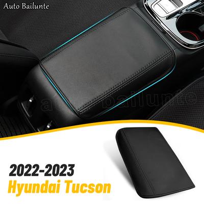 Center Console Armrests Box Cover Anti-Scratch Leather Armrest Protector Pad Decor Accessories Fit for Hyundai Tucson 2022