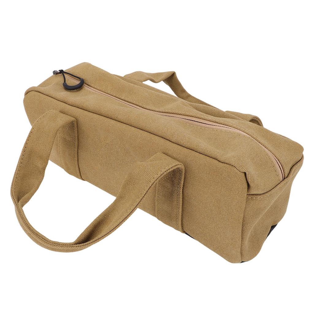 Tent Stake Storage Bag Canvas Portable Handheld Large Capacity Peg Nail Utility Bag for Camping Hiking