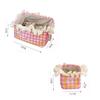 Two-tone Cream Ruffled Large-capacity Girly Storage Basket with Plaid Lace, High Aesthetic Handmade Laundry Basket